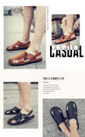 Sandalias de cuero para hombre, zapatos informales antideslizantes, cómodos, para playa y deportes, para verano - details 3