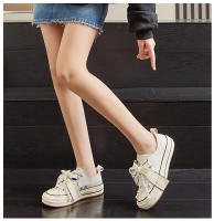 Primera capa de cuero de vaca pequeños zapatos blancos nuevo arco solo zapatos casual versátil zapatos de los niños de la plataforma zapatos de las mujeres - details 21