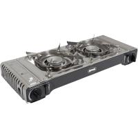 Cocina Portátil de Gas para Acampar 2X Quemadores Incluye Plancha Parrilla de Fundición de Acero Inoxidable Potencia de 2,2 Kw Muebles y Organización al Aire Libre - details 3
