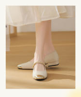 Tacones gruesos franceses de color a juego, pequeños y fragantes, solo zapatos de mujer, primavera y verano 2025, explosión Mary Jane, noche, brisa suave, tacones bajos. - details 0