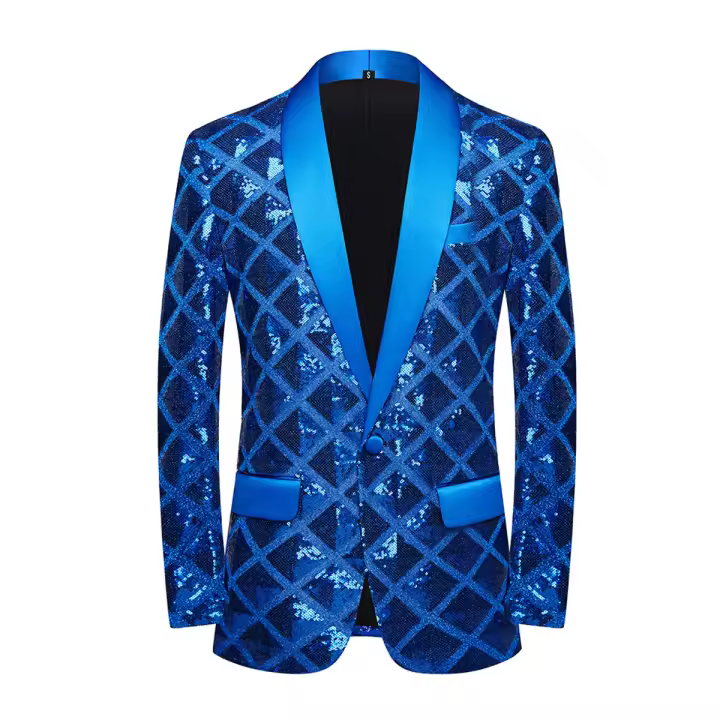 Vestido de lentejuelas para hombre, chaqueta de traje, abrigo de esmoquin para fiesta y festival - 1