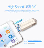 Disco de Memoria USB WANSENDA de Metal 256GB 128GB 64GB 3.0 para iPhone 14 Pro/13/12/11/XR. Pen Drive OTG con Interfaz Hardware Lightning Diseño de Rotación - details 5