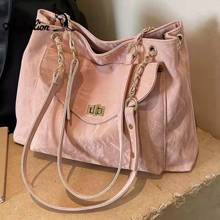 Bolso Vintage de gran capacidad, nuevo bolso de mujer, bolso de hombro versátil a la moda, bolso de mano sencillo para estudiantes universitarios - 1