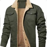 Otoño Invierno hombres chaquetas cálidas abrigos cuello vuelto abrigo cálido masculino - details 1