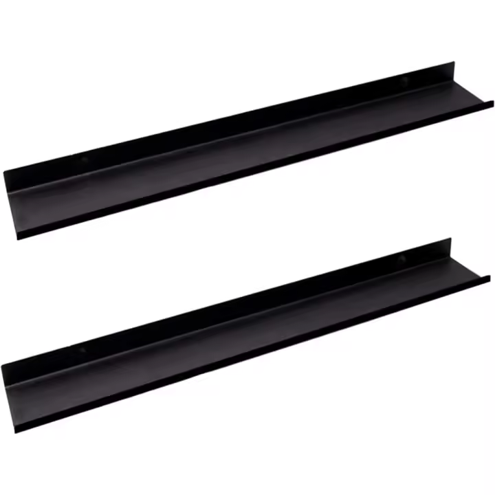 Estantería Flotante de Pared de 70cm Ideal para Fotos y Libros Negro - 1