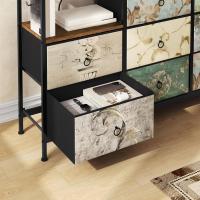 Cajonera para armario, cómoda dormitorio 8 cajones de tela, estantes de madera, cómoda de salón, cajas organizadoras, estructura metálica, estilo industrial - details 25