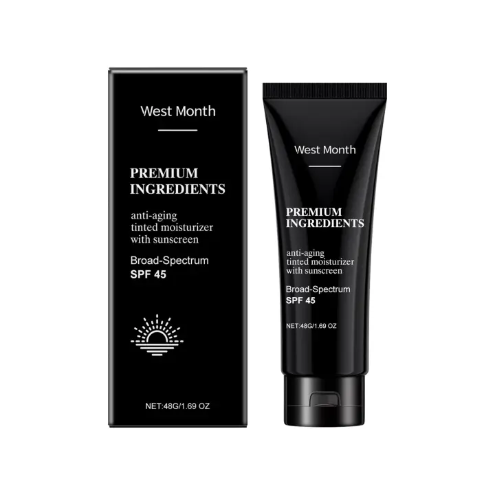 Protector solar SPF45, protección UV de amplio espectro, previene quemaduras solares, mejora la sequedad, Reduce el enrojecimiento, crema antisol hidratante impermeable - 1