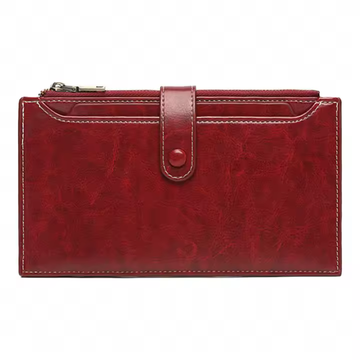 Cartera de Tarjeta de Crédito con RFID Monedero Retro para Mujeres Gran Capacidad para Negocios - 1