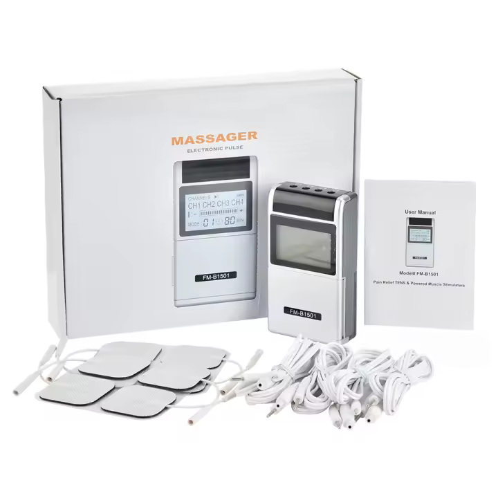 Masajeador Eléctrico TENS de 15 Modos Estimulador Muscular EMS para Alivio del Dolor en Cuello y Espalda Herramienta de Terapia Física con Electrodes - 1