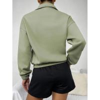 Suéter suelto grueso, sudaderas cálidas con cremallera, mujeres lisas, Top coreano a juego para - details 10