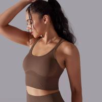 Sujetador de yoga sin costuras para mujer, sujetador deportivo cruzado de alto impacto, a prueba de golpes, top corto, transpirable, antisudor - details 8