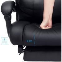Escritorio computadora Oficina Ergonómica con reposapiés Plegable PU Metal Cromado Negro 150 kg OBG71B - details 5