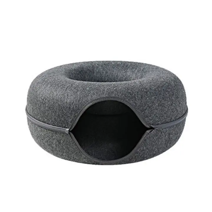 Cama Suave para Mascotas Premium de Algodón Cueva Semi-Abierta para Gatos Interiores No deforma - 1