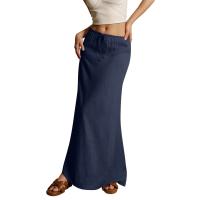 Vacaciones Verano Maxi Cordón Cintura baja A e Faldas casuales Falda larga ajustada Playa Ropa de mujer - details 2