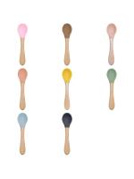 Cuchara de Silicona para Bebé Mango de Madera Utensilio de Comer Alimentos Sólidos - details 7