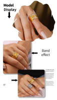 El Nuevo Anillo Geométrico de circón brillante es adecuado para los nudillos de Maple inoxidable Dorado de las mujeres, Regalos de joyería de moda y lujo de las mujeres. - details 0