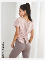 Camiseta Moving Peach para mujer, Top de malla para correr, camiseta transpirable de manga corta para Fitness, moda FTT - details 7