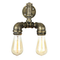 Candelabro de pared de tubería de agua Industrial Steampunk Vintage E27 Edison, lámpara de pared rústica para pasillo, cafetería, Bar, hogar, óxido - details 2