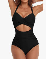 Nueva bolsa suave de una pieza traje de baño cruzado bikini con tirantes en la espalda traje de baño ajustado - details 12