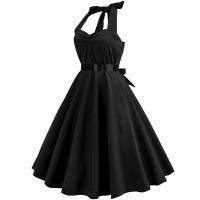 Vintage Women Summer Polka Dot Print Halter Party Dresses - details 60