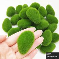 Musgo artificial 30/60 UDS, piedra artificial, decoración del hogar, manualidades creativas, plantas verdes simuladas, manualidades de jardín DIY - details 6