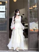 Vestido de princesa de playa, nuevo diseño ligero de verano para mujer, primer amor de estilo francés, suave vestido blanco a la luz de la luna - details 2