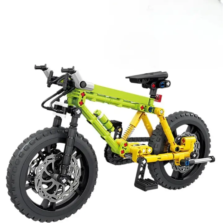 (220 piezas) Juego de modelo de exhibición STEM bicicleta regalo juguete para niños y niñas niños adultos Navidad cumpleaños Halloween Año nuevo edad para 8 9 10 11 12 13 14 (amarillo) - 1