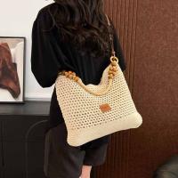 Bolso tejido de playa hueco, bolso de mano para playa, bolso de playa bohemio, bolso de cubo, bolso de hombro hueco de gran capacidad para compras - details 5