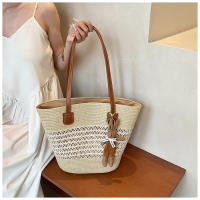 Bolso de Paja para Vacaciones de Verano en la Playa 2025 Nuevo Estilo Tejido de Gran Capacidad Bolso de Hombro para Playa Bolso de Mano Moderno y a la Moda - details 8