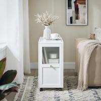 Mesa Auxiliar con 2 Estantes Consola Mesita de Noche con Ruedas Mesa Blanca Mesita 70 x 35 x 60 cm FBT34-W ES - details 27