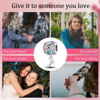 Abalorios de Perro con Lazo de Zirconia Rosa en Plata Esterlina 925 Originales para Hacer Joyas Pulsera de Bisutería - details 4