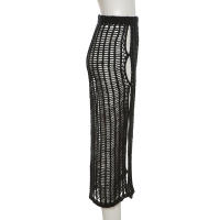 BUNO-Falda de tubo ahuecada transparente para mujer, parte inferior elástica con abertura lateral lisa, ropa de calle informal de verano - details 9