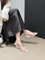 Zapatos de mujer vacíos con cabeza redonda, sandalias de punta abierta de tacón bajo de color sólido a la moda, sandalias de correa versátiles de temperamento simple - details 11