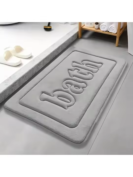 Alfombra de baño Alfombra antideslizante de 1,2 cm de grosor Alfombra de baño suave Alfombra de baño absorbente de agua Alfombra de puerta de tela de franela Decoración del hogar - 1
