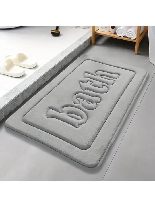 Alfombra de baño Alfombra antideslizante de 1,2 cm de grosor Alfombra de baño suave Alfombra de baño absorbente de agua Alfombra de puerta de tela de franela Decoración del hogar - 1