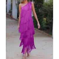 Vestidos asimétricos con flecos en los hombros, moda entre las mujeres - details 10