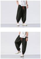 Nuevos pantalones Harem de gran tamaño, pantalones de chándal holgados de algodón y lino de estilo chino, pantalones casuales de alta calidad para hombres - details 14