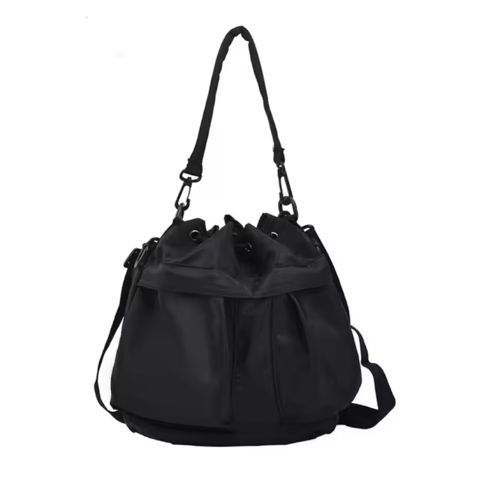 Bolso portátil con cordón para mujer, bolso cruzado informal de estilo coreano para teléfono, bolso de hombro ajustable de gran capacidad de Color sólido - 1