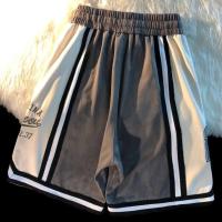 Vintage hiphop bordado baloncesto hombres pantalones cortos casuales tendencia americana calle alta pareja estilo universitario pantalones deportivos 202 - details 1