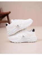 2025 primavera nueva moda urbana Ins estilo coreano Casual blanco de suela gruesa papá estudiante correr zapatos deportivos con cordones - details 13