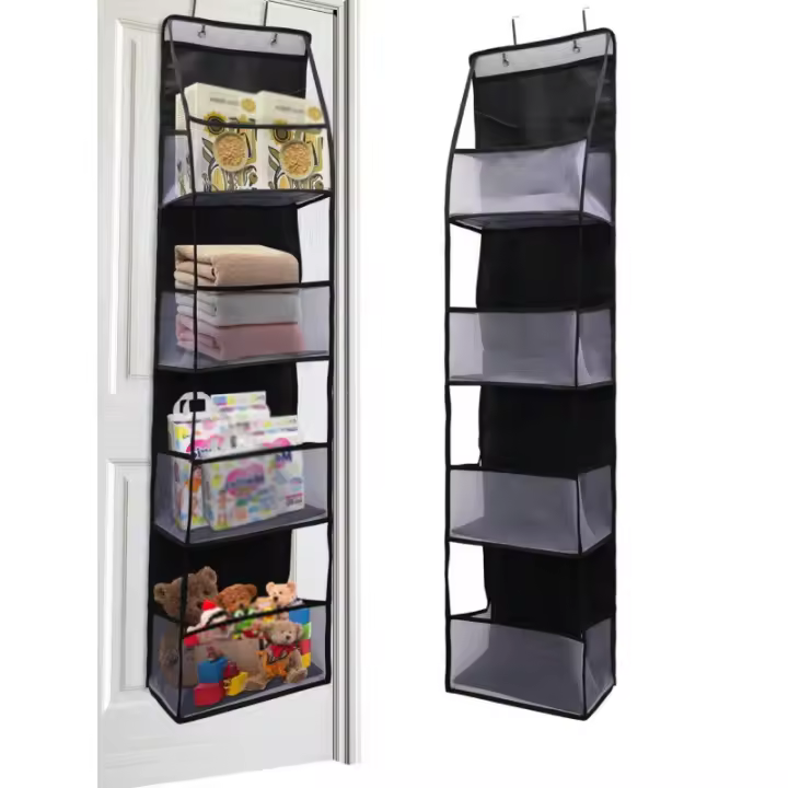 Organizador colgante de 4 capas Gran capacidad para cosméticos con bolsillos transparentes - 1