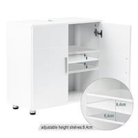 Mueble Baño Bajo Lavabo con Estante Ajustable, Armario de Suelo para Baño de Almacenamiento, con Puertas y Bisagras, Armario MDF con Patas, Blanco, 60x30x60cm - details 8