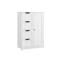2 Puertas Armario de 4 Niveles para Zapatos Mueble Auxiliar con Cajón y Estantes Ajustables para Entrada de Salón 78 x 37 x 86 cm Blanco - details 7