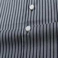 AMI Camisa de pareja con cuello en V a rayas con letras de corazón pequeño de moda, abrigo informal simple de manga larga para hombres y mujeres - details 5