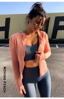 Chaqueta deportiva con capucha para mujer, con bolsillo suave y cremallera completa, para correr y Fitness, Moving Peach - details 7