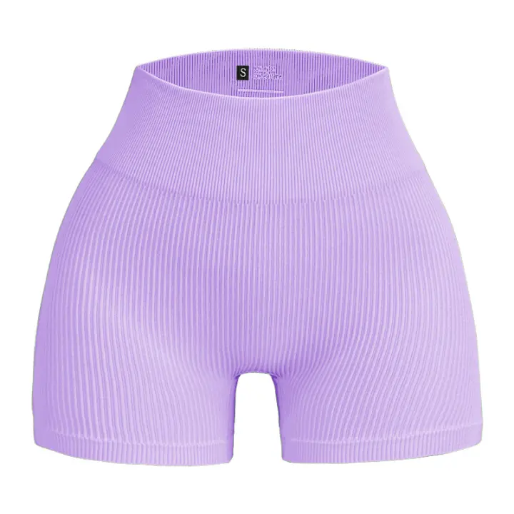 Nueva moda de verano, pantalones cortos deportivos de Yoga sin costuras de cintura alta con realce de cadera y línea incómoda para mujer - 1