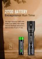 NEXTORCH Linterna Táctica TA41 para Caza con Interruptor Remoto y Montura para Lupa 2600 Lumens 272m Impacto Resistente al Agua IPX8 Batería Recargable de 21700 Aluminio Aleación Herramientas de Luz Táctica - details 6