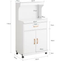 madera de ingenieria bajo de Cocina con 2 Puertas y 1 cajón, para microondas,L62 cm x P40 cm x H119 cm, - details 4