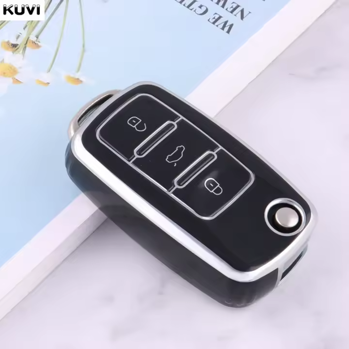 Funda TPU para Llave Remota de Coche Adecuada para Volkswagen VW Polo, Golf, Passat, Tiguan, Beetle, Caddy, T5, Eos, Skoda Octavia, Leon, Altea - 1
