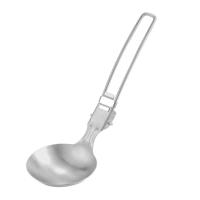 Cuchara de sopa plegable de acero inoxidable para acampar al aire libre, utensilios de cocina portátiles resistentes al desgaste, herramientas - details 9